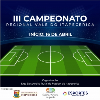 III Campeonato Regional Vale do Itapecerica começa no próximo domingo