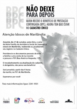 Prefeitura realiza e atualiza registro dos idosos de Marilândia no Cadastro Único